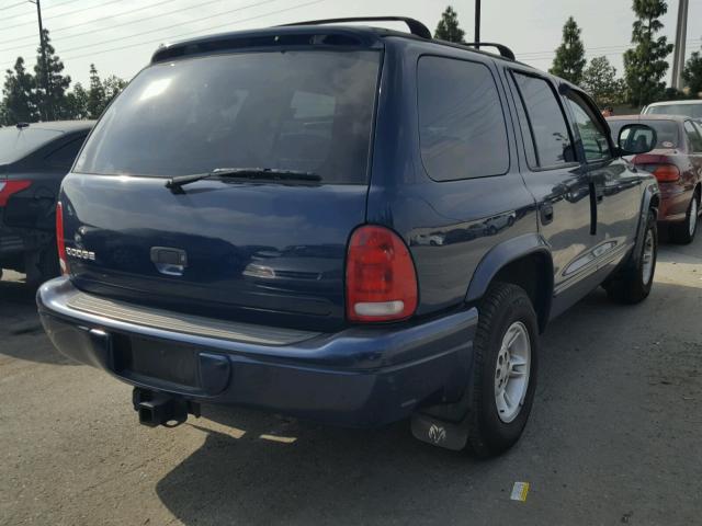 1B4HR28Z3YF222044 - 2000 DODGE DURANGO BLUE photo 4