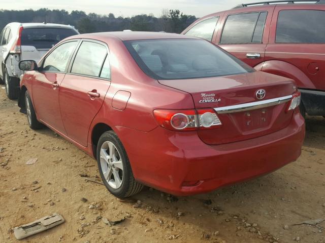 2T1BU4EE7BC609975 - 2011 TOYOTA COROLLA BA RED photo 3