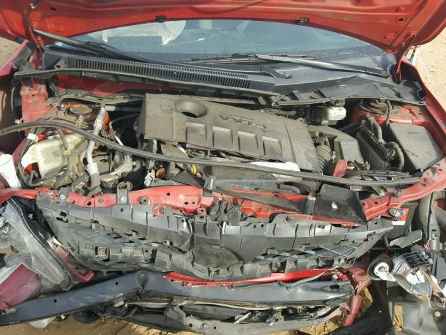 2T1BU4EE7BC609975 - 2011 TOYOTA COROLLA BA RED photo 7