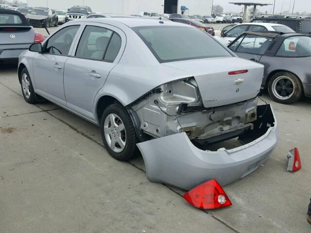 1G1AK58F687126623 - 2008 CHEVROLET COBALT LS SILVER photo 3