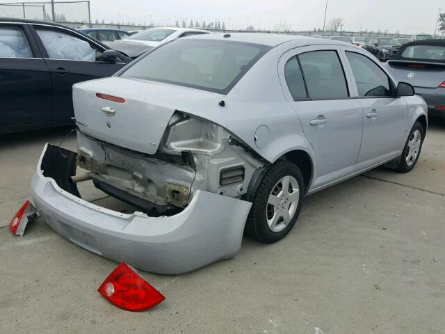 1G1AK58F687126623 - 2008 CHEVROLET COBALT LS SILVER photo 4