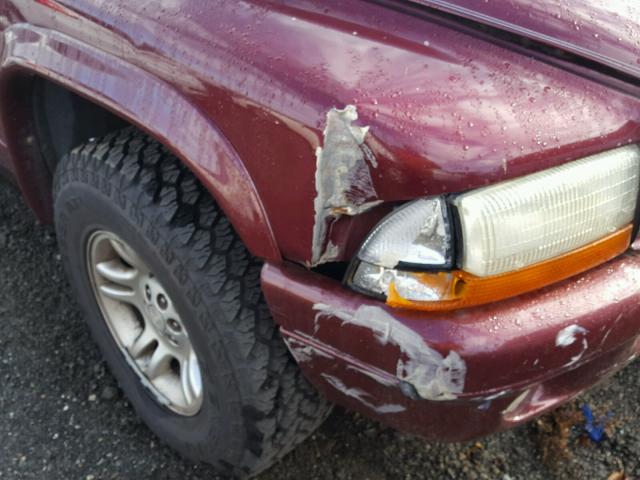 1B4HS28Z51F633181 - 2001 DODGE DURANGO MAROON photo 10