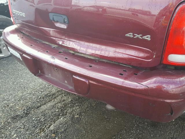 1B4HS28Z51F633181 - 2001 DODGE DURANGO MAROON photo 9