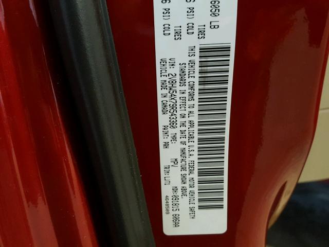 2V8HW54X79R543360 - 2009 VOLKSWAGEN ROUTAN SEL RED photo 10