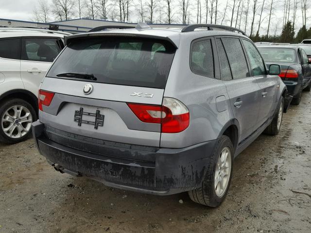 WBXPA73454WB20582 - 2004 BMW X3 2.5I SILVER photo 4
