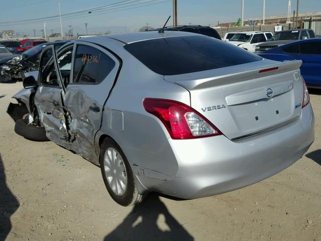 3N1CN7AP4EL833803 - 2014 NISSAN VERSA S SILVER photo 3