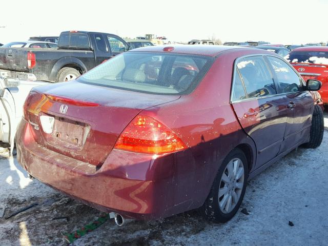 1HGCM66596A031016 - 2006 HONDA ACCORD EX RED photo 4