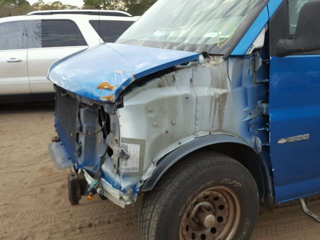 1GBFG15R211241464 - 2001 CHEVROLET EXPRESS G1 BLUE photo 9