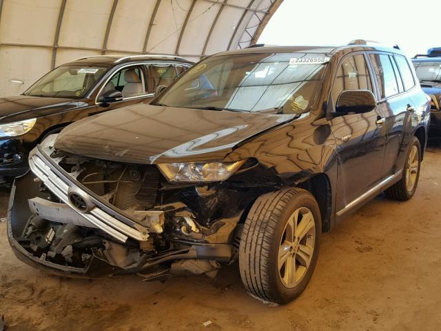 5TDYK3EH0DS142767 - 2013 TOYOTA HIGHLANDER BLACK photo 2