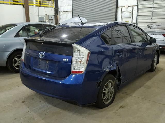 JTDKN3DU5A0039399 - 2010 TOYOTA PRIUS BLUE photo 4