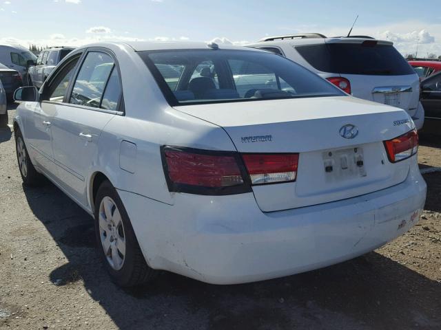 5NPET46C08H365038 - 2008 HYUNDAI SONATA GLS WHITE photo 3