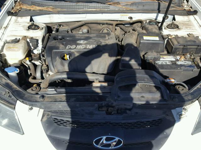 5NPET46C08H365038 - 2008 HYUNDAI SONATA GLS WHITE photo 7