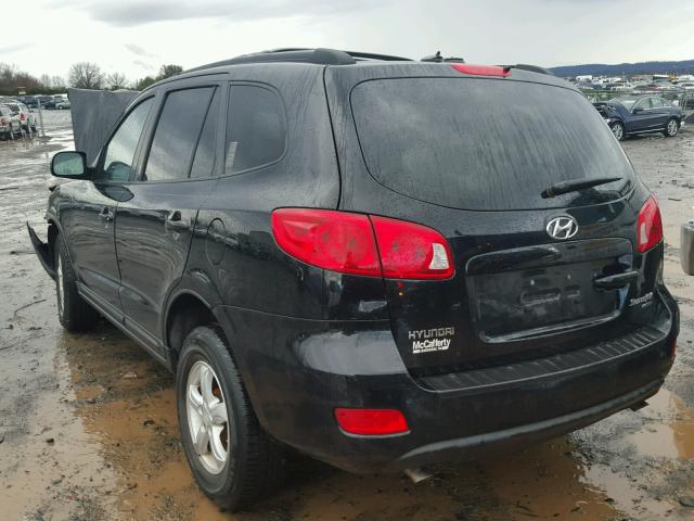 5NMSG73D68H182410 - 2008 HYUNDAI SANTA FE G BLACK photo 3