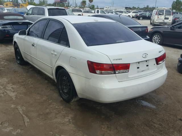 5NPET46C38H349920 - 2008 HYUNDAI SONATA GLS WHITE photo 3