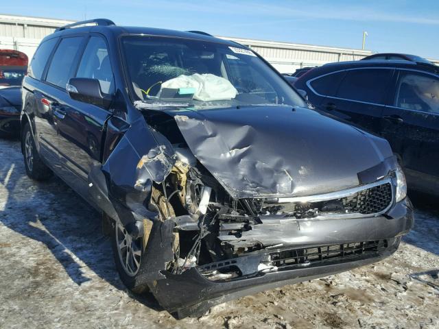 KNDMG4C76E6587144 - 2014 KIA SEDONA LX GRAY photo 1