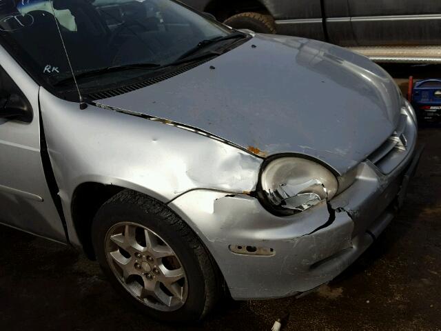 1B3ES56C72D532146 - 2002 DODGE NEON ES SILVER photo 9