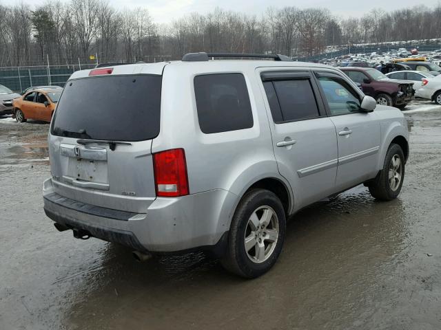 5FNYF4H58BB082394 - 2011 HONDA PILOT EXL SILVER photo 4