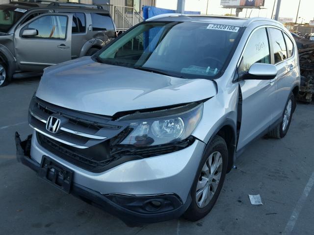 2HKRM4H76DH634510 - 2013 HONDA CR-V EXL SILVER photo 2