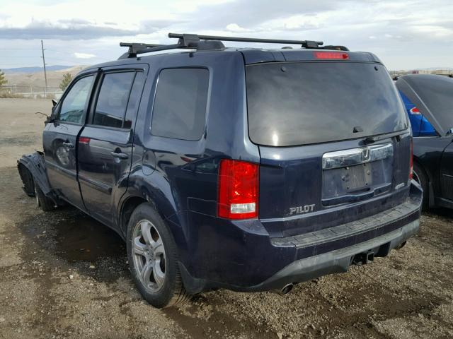 5FNYF4H53CB076519 - 2012 HONDA PILOT EXL BLUE photo 3