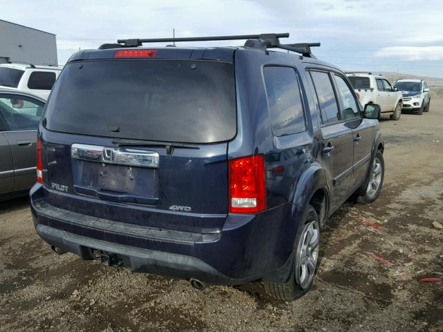 5FNYF4H53CB076519 - 2012 HONDA PILOT EXL BLUE photo 4