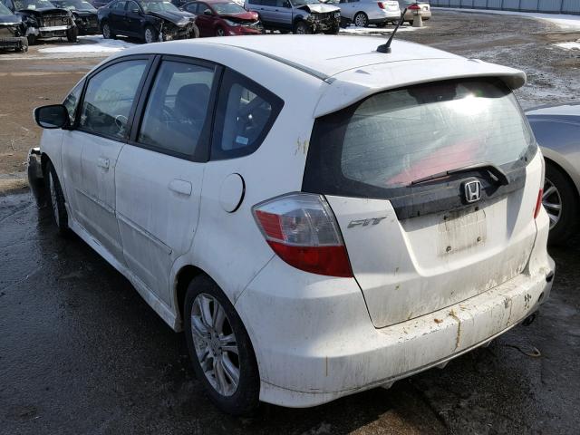 JHMGE88649S049645 - 2009 HONDA FIT SPORT WHITE photo 3