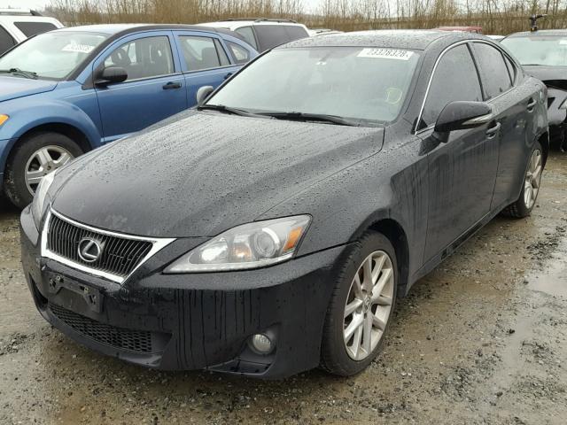 JTHCF5C26B5050363 - 2011 LEXUS IS 250 BLACK photo 2