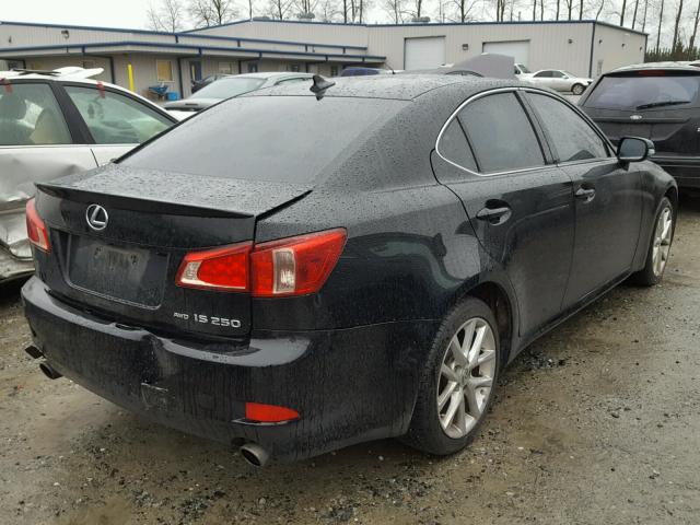 JTHCF5C26B5050363 - 2011 LEXUS IS 250 BLACK photo 4