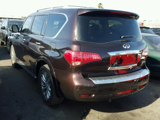 JN8AZ2NF9F9574172 - 2015 INFINITI QX80 MAROON photo 3