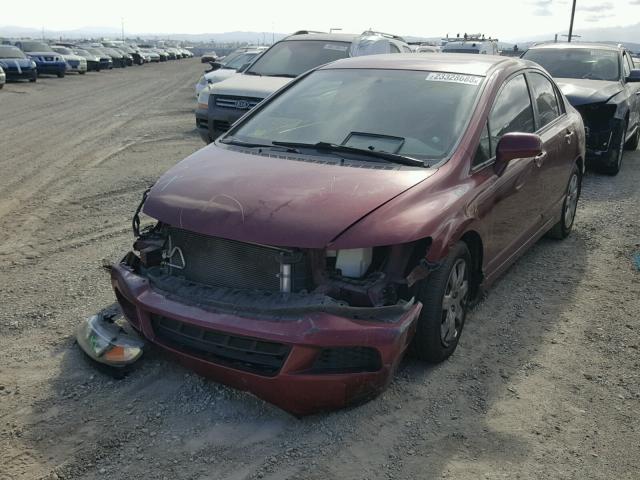 19XFA16529E037474 - 2009 HONDA CIVIC LX BURGUNDY photo 2