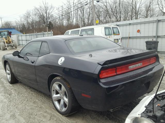 2C3CDYAG0DH531183 - 2013 DODGE CHALLENGER BLACK photo 3