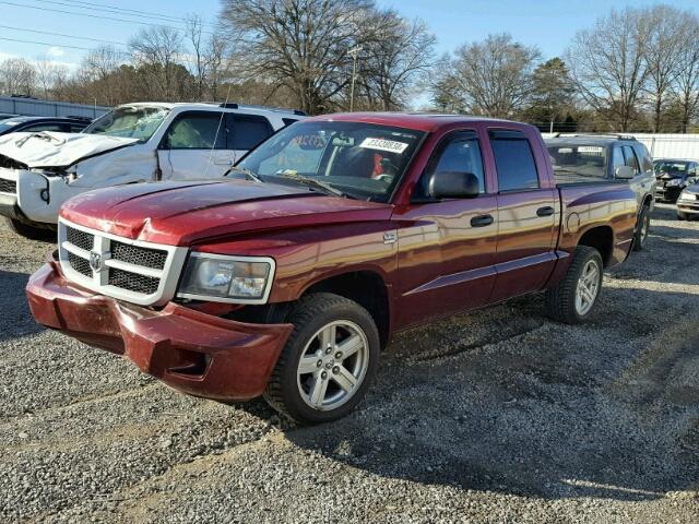 1D7CE3GP9AS130728 - 2010 DODGE DAKOTA SXT BURGUNDY photo 2