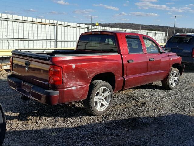 1D7CE3GP9AS130728 - 2010 DODGE DAKOTA SXT BURGUNDY photo 4