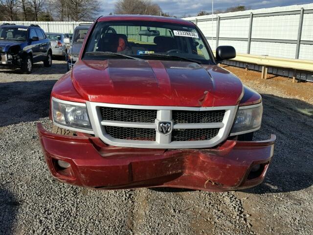 1D7CE3GP9AS130728 - 2010 DODGE DAKOTA SXT BURGUNDY photo 9