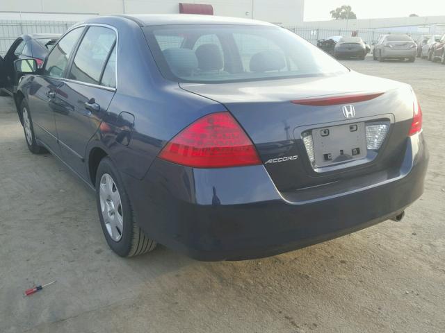 1HGCM56467A155022 - 2007 HONDA ACCORD LX BLUE photo 3