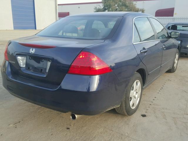 1HGCM56467A155022 - 2007 HONDA ACCORD LX BLUE photo 4