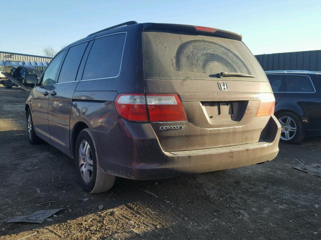 5FNRL38747B407915 - 2007 HONDA ODYSSEY EX BURGUNDY photo 3