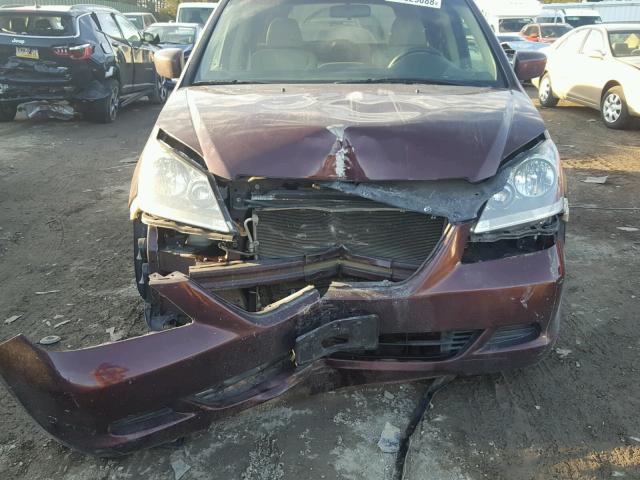 5FNRL38747B407915 - 2007 HONDA ODYSSEY EX BURGUNDY photo 7