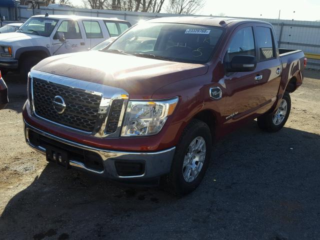 1N6AA1EK4HN535491 - 2017 NISSAN TITAN S RED photo 2