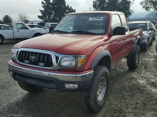 5TEWN72N82Z010940 - 2002 TOYOTA TACOMA XTR RED photo 2