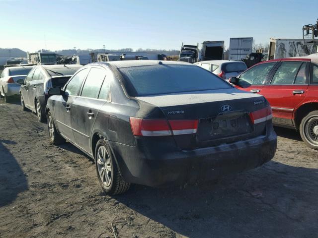 5NPET46C98H388883 - 2008 HYUNDAI SONATA GLS BLACK photo 3