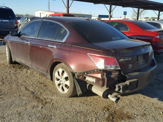 5KBCP3F82AB009438 - 2010 HONDA ACCORD EXL MAROON photo 3