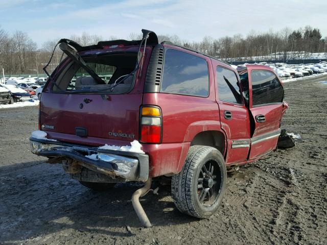 1GNEK13T84J193243 - 2004 CHEVROLET TAHOE K150 MAROON photo 4