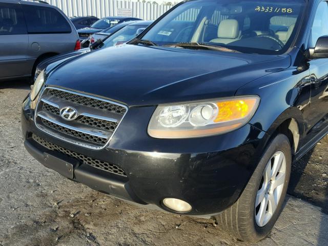 5NMSH73E17H007499 - 2007 HYUNDAI SANTA FE S BLACK photo 9