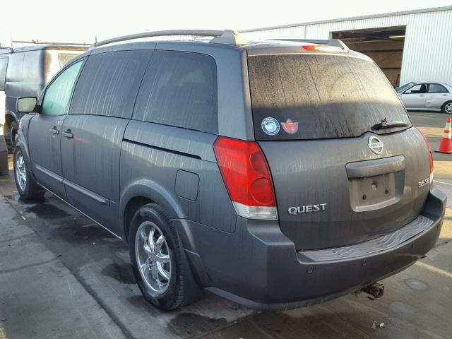 5N1BV28U56N105105 - 2006 NISSAN QUEST S GRAY photo 3