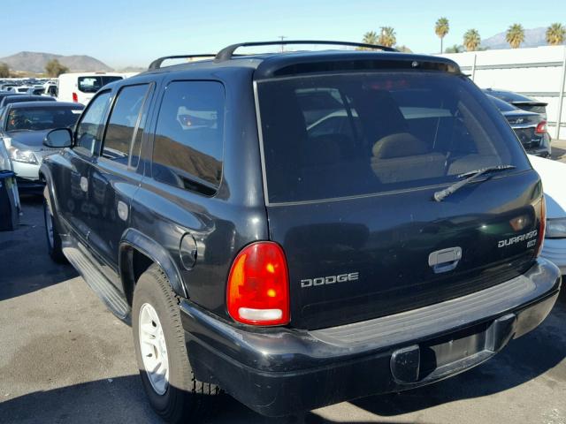 1D4HR48N23F628677 - 2003 DODGE DURANGO SL BLACK photo 3