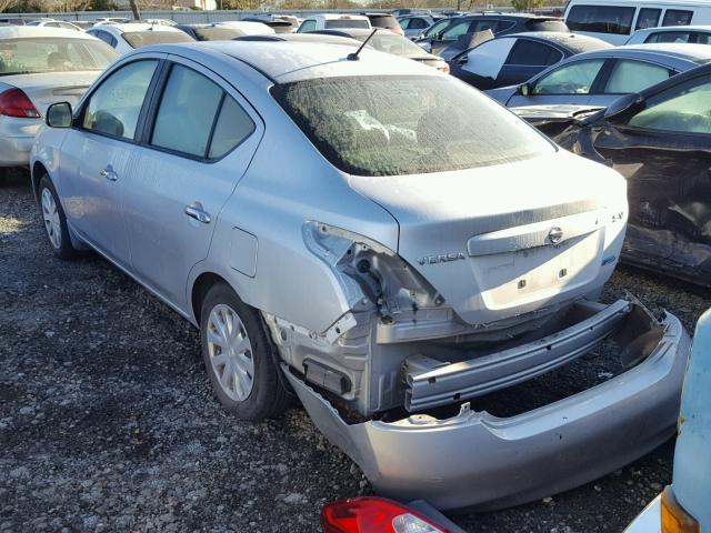 3N1CN7AP4CL921201 - 2012 NISSAN VERSA S SILVER photo 3