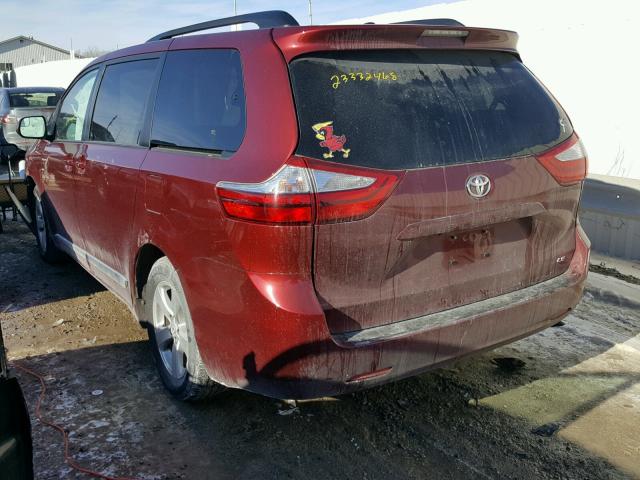 5TDKK3DC6FS598223 - 2015 TOYOTA SIENNA LE RED photo 3