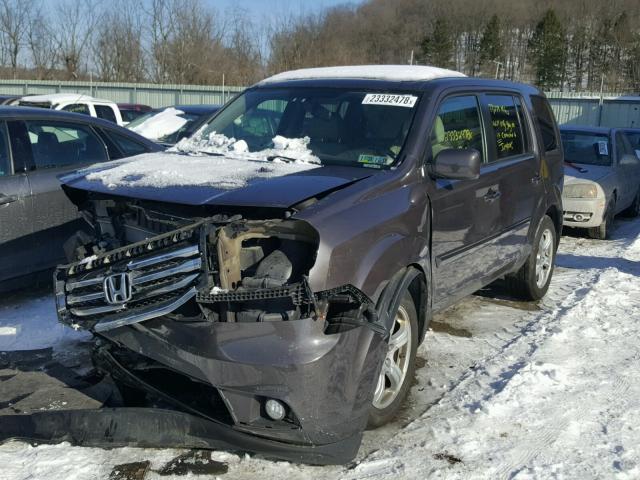 5FNYF4H55DB004626 - 2013 HONDA PILOT EXL BROWN photo 2