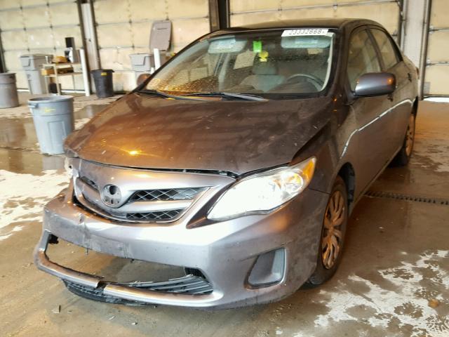 5YFBU4EE7CP047254 - 2012 TOYOTA COROLLA BA GRAY photo 2