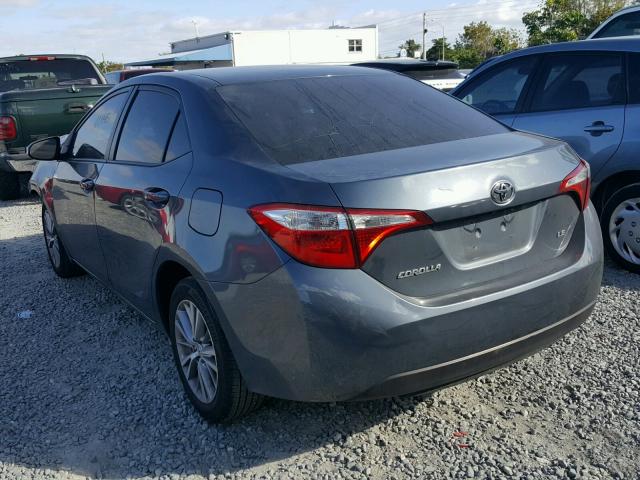 5YFBURHEXEP072290 - 2014 TOYOTA COROLLA L GRAY photo 3